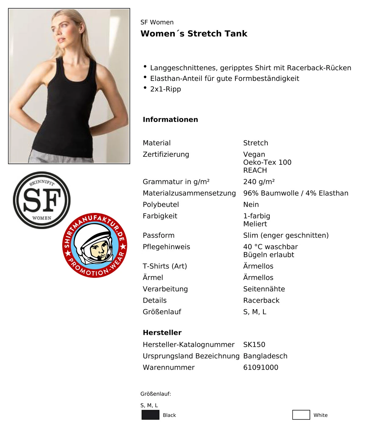 SkinniFit Womens Stretch Tank