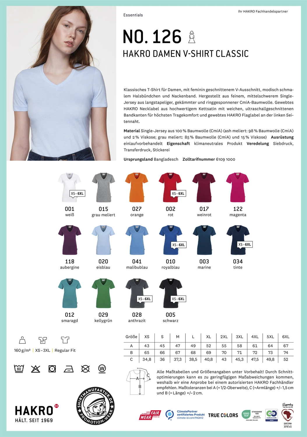 Hakro Ladies V-Shirt Classic