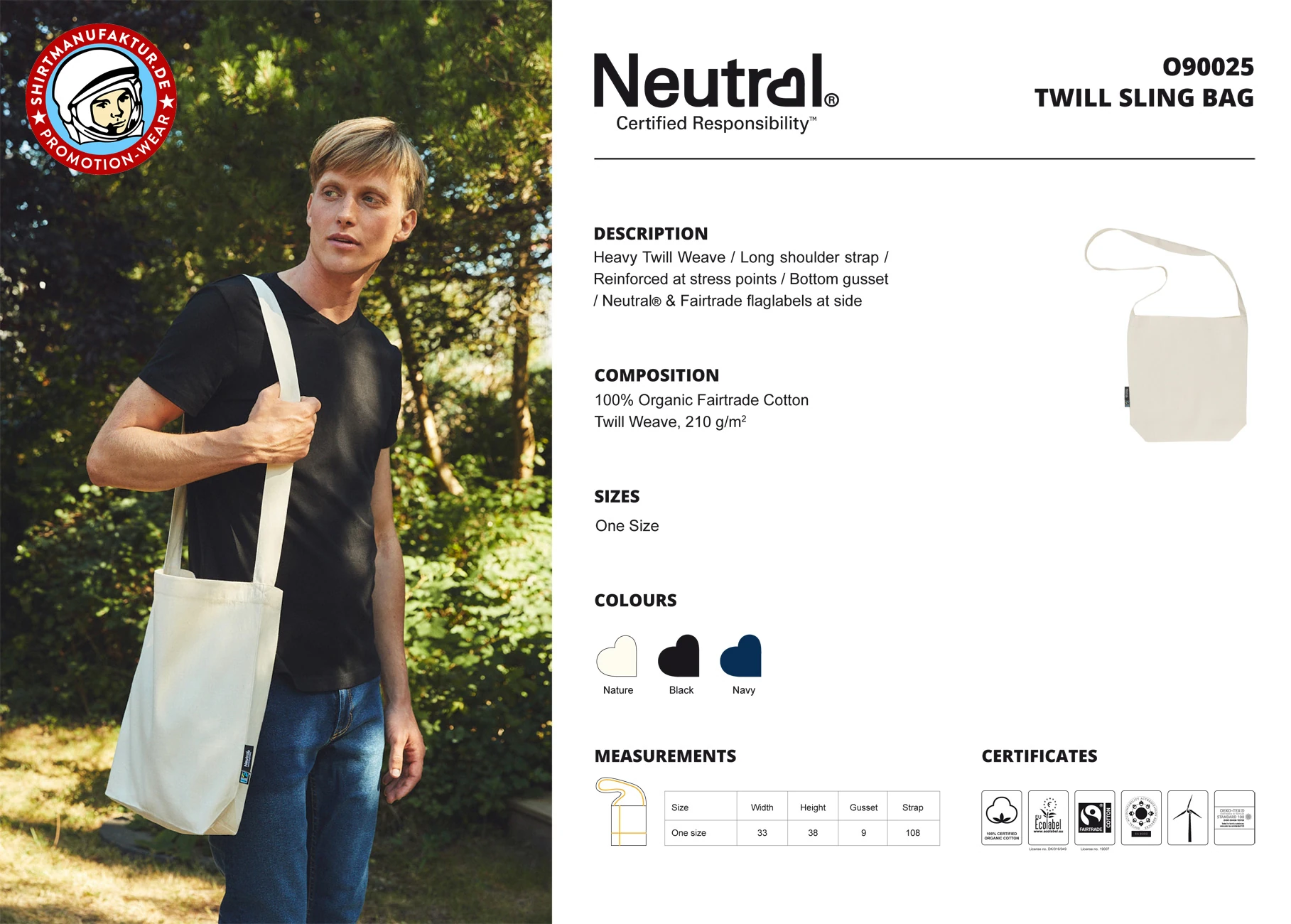 Neutral Twill Sling Bag