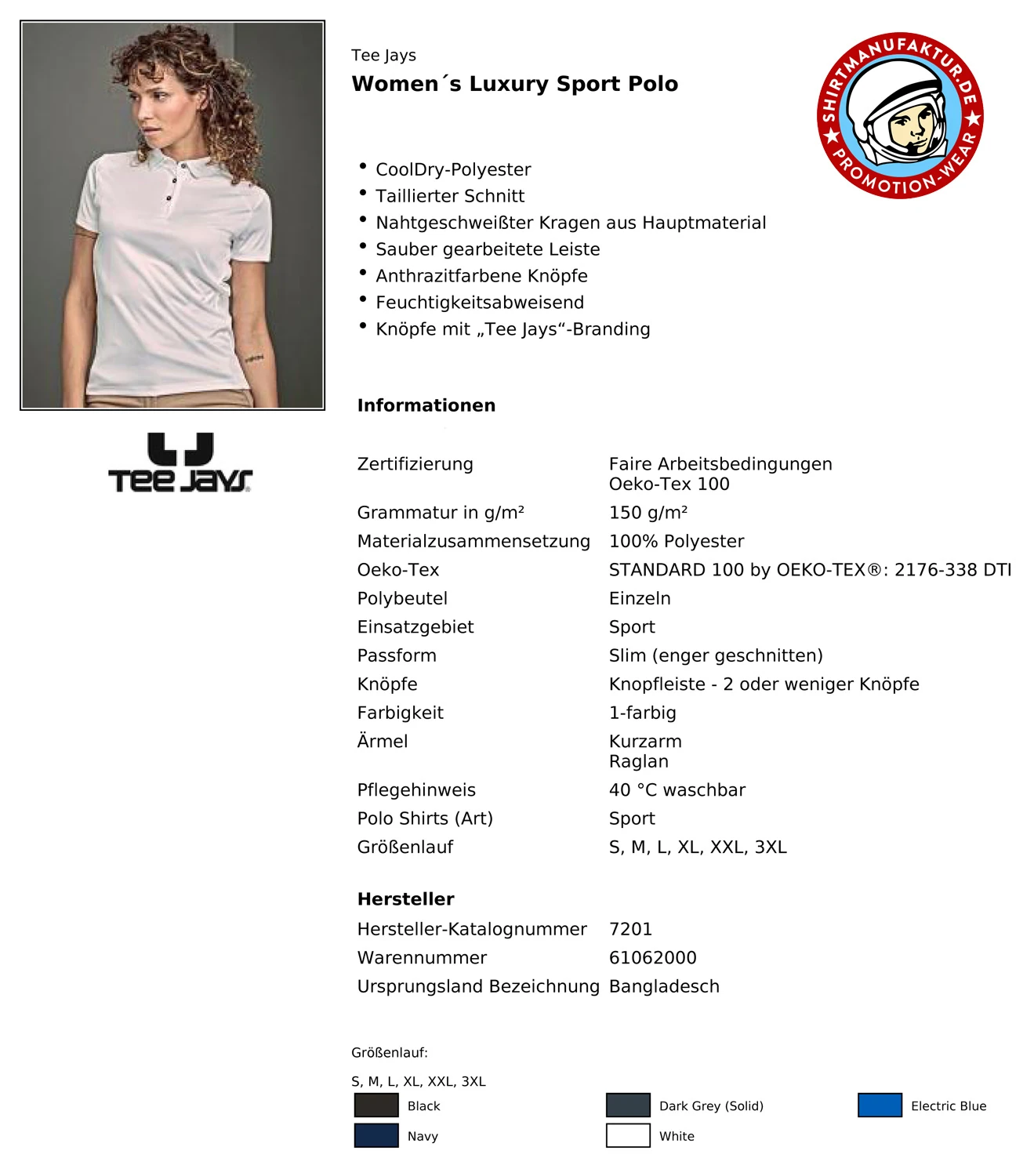 Tee Jays Womens Luxury Sport Polo