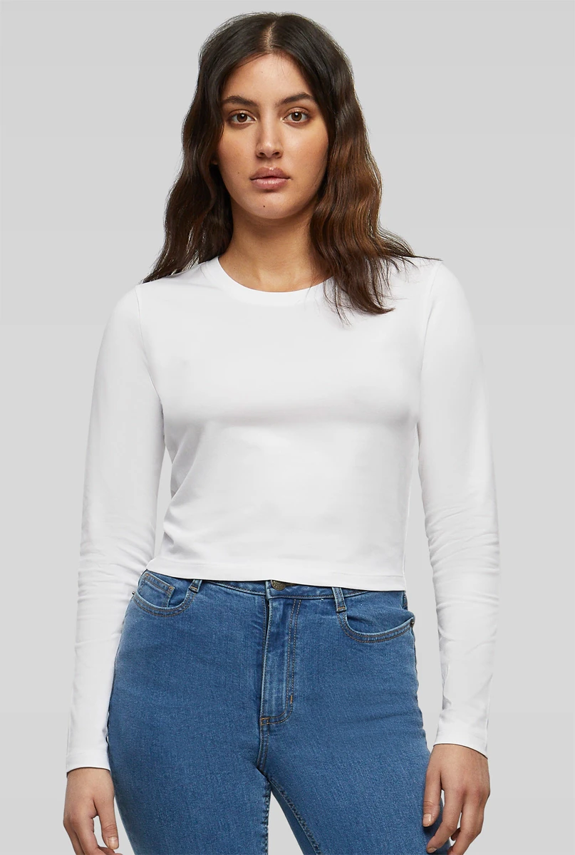 Build Your Brand Ladies Short Longsleeve Tee