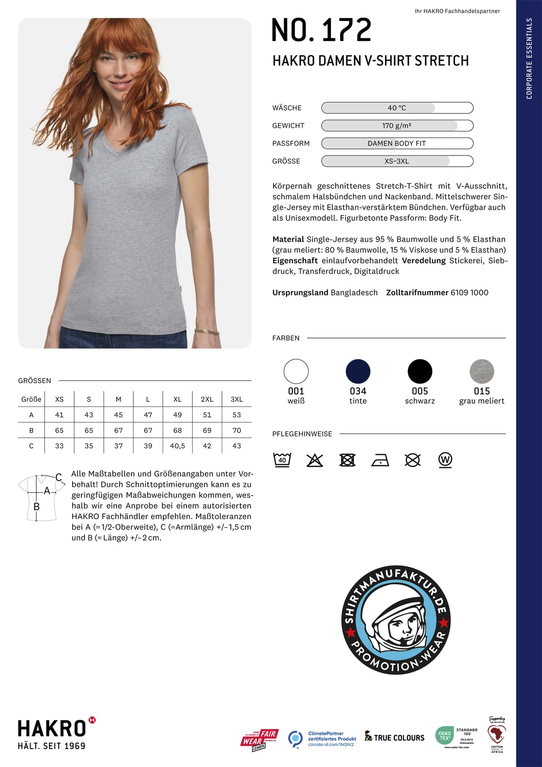 Hakro Ladies V-Shirt Stretch