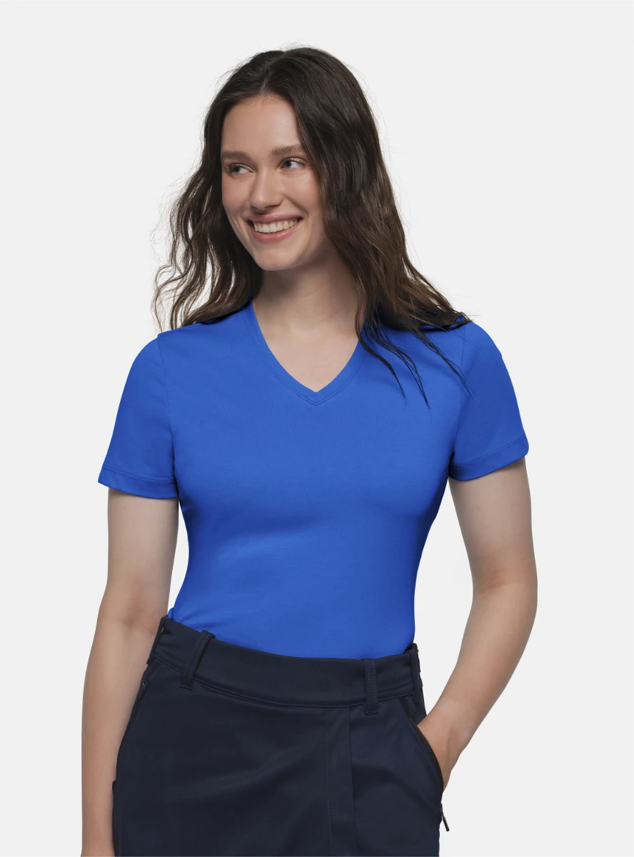 Hakro Ladies Cotton Tec V-Shirt