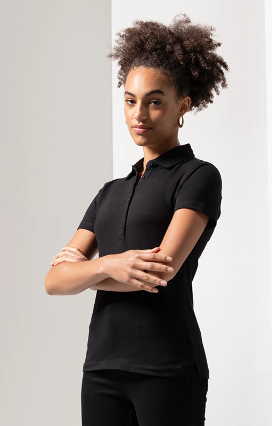 SkinniFit Womens Short Sleeved Stretch Polo