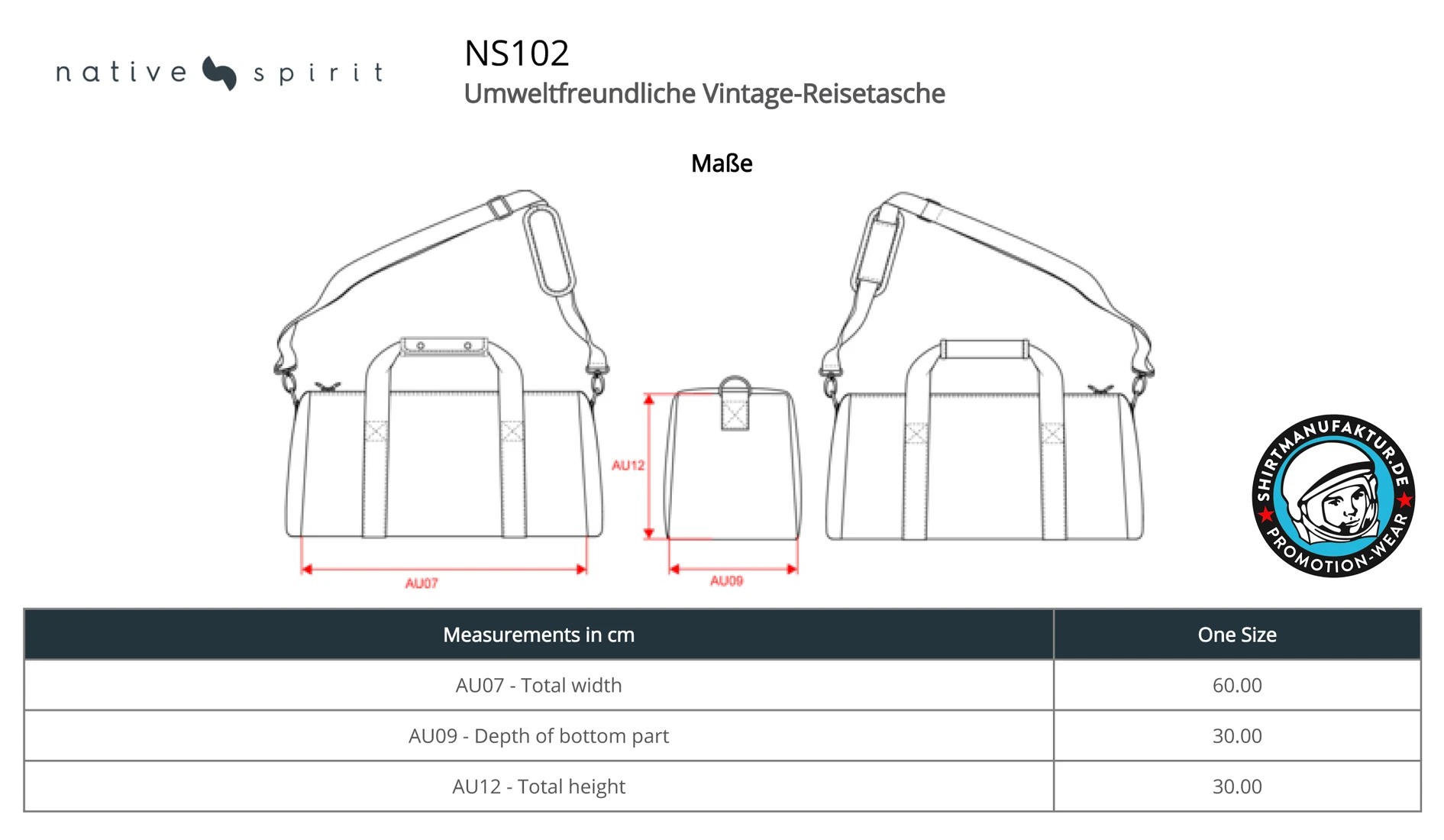 Native Spirit Vintage Organic Travel Bag