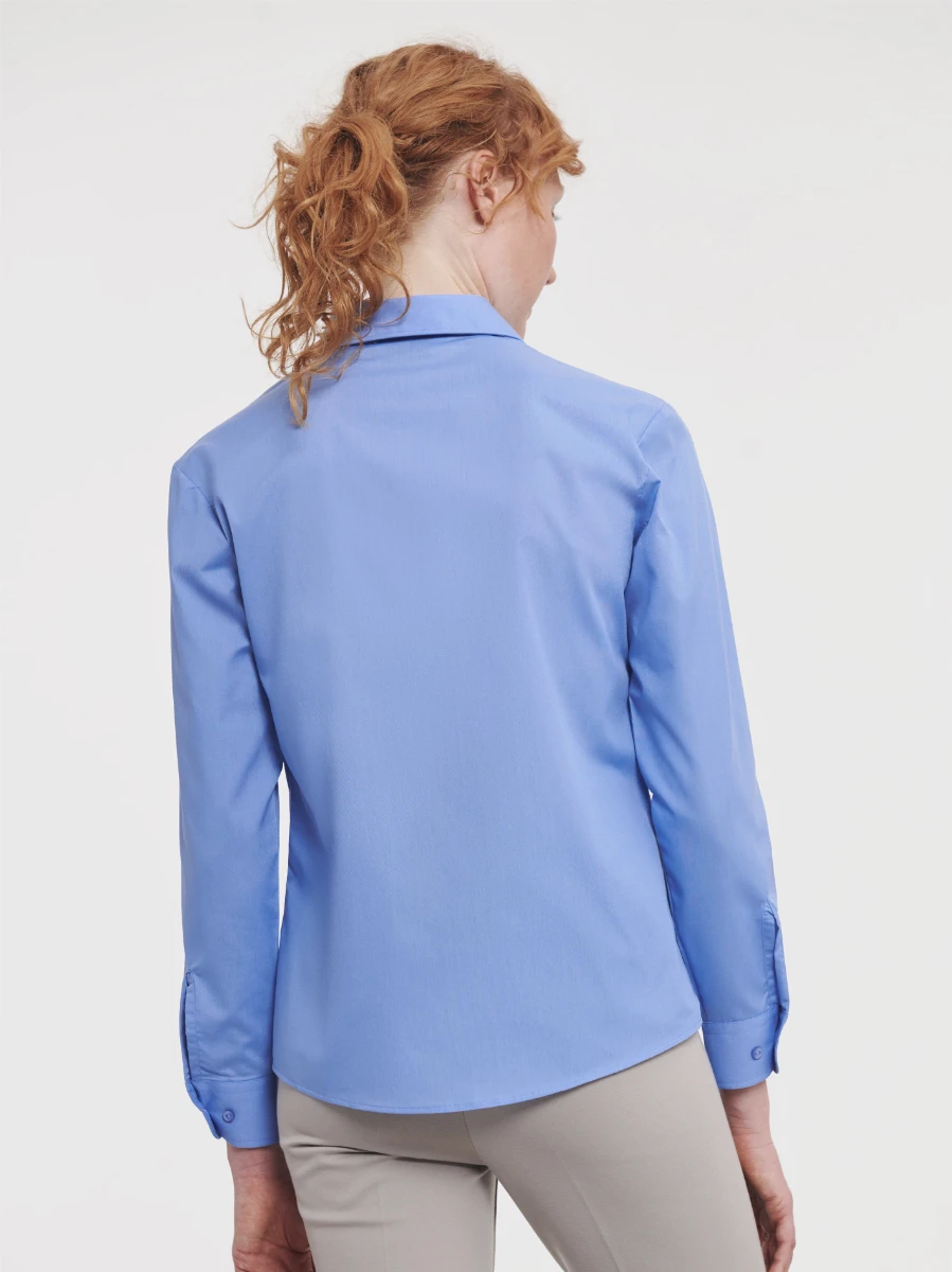 Russell Ladies Poly-Cotton Longsleeve Poplin Blouse
