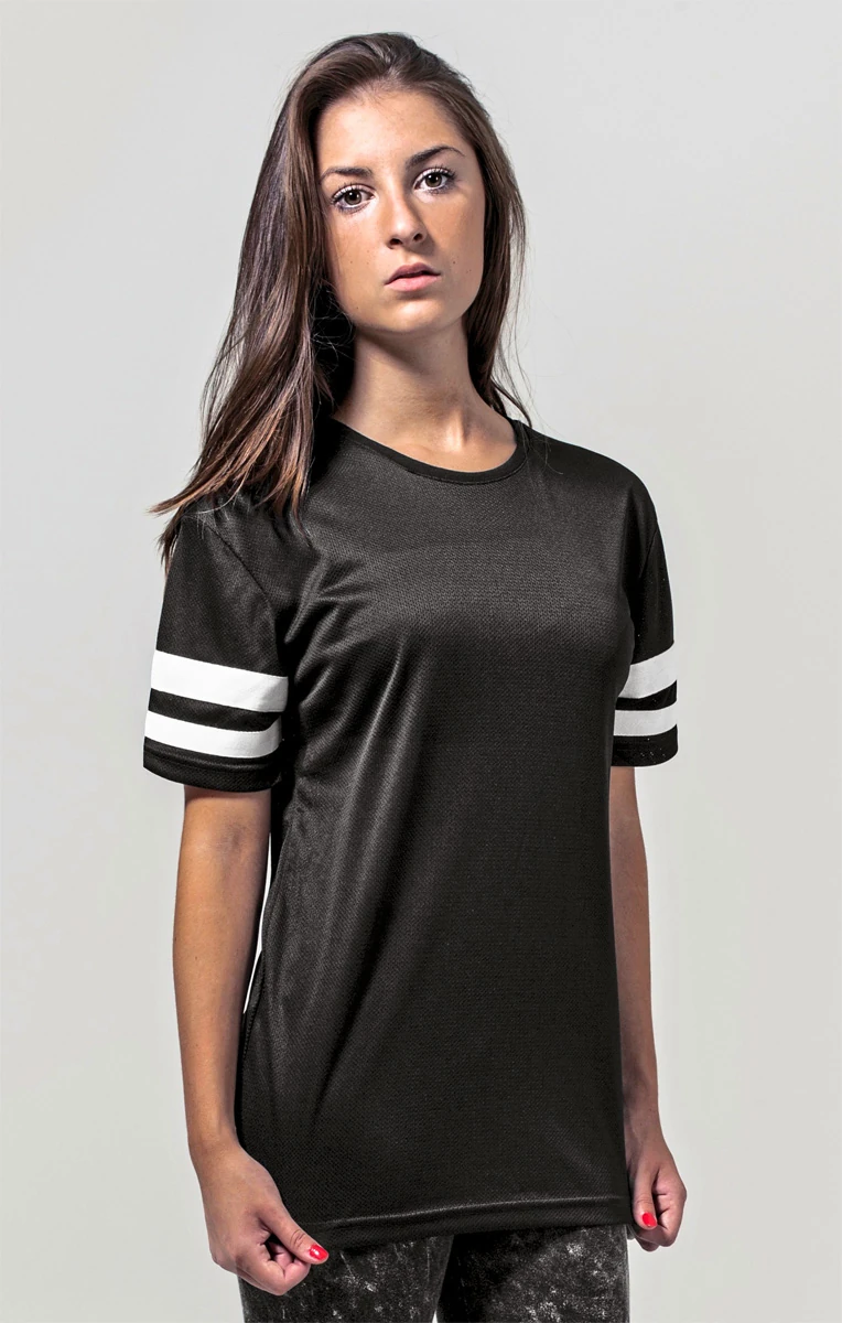 Build Your Brand Ladies Mesh Stripe Tee