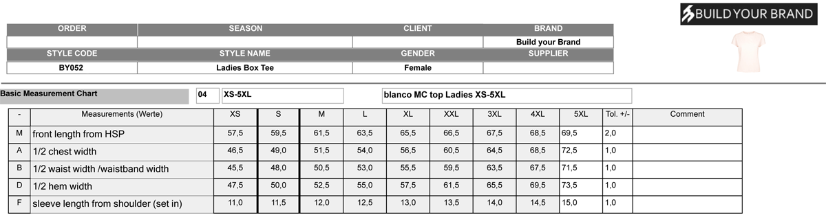 Build Your Brand Ladies Box Tee