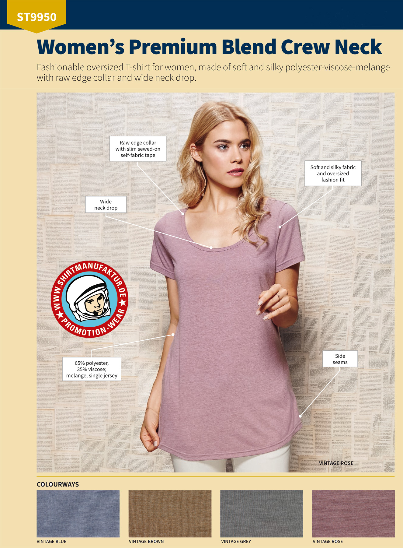 Stedman Women Daisy Oversized Crew Neck