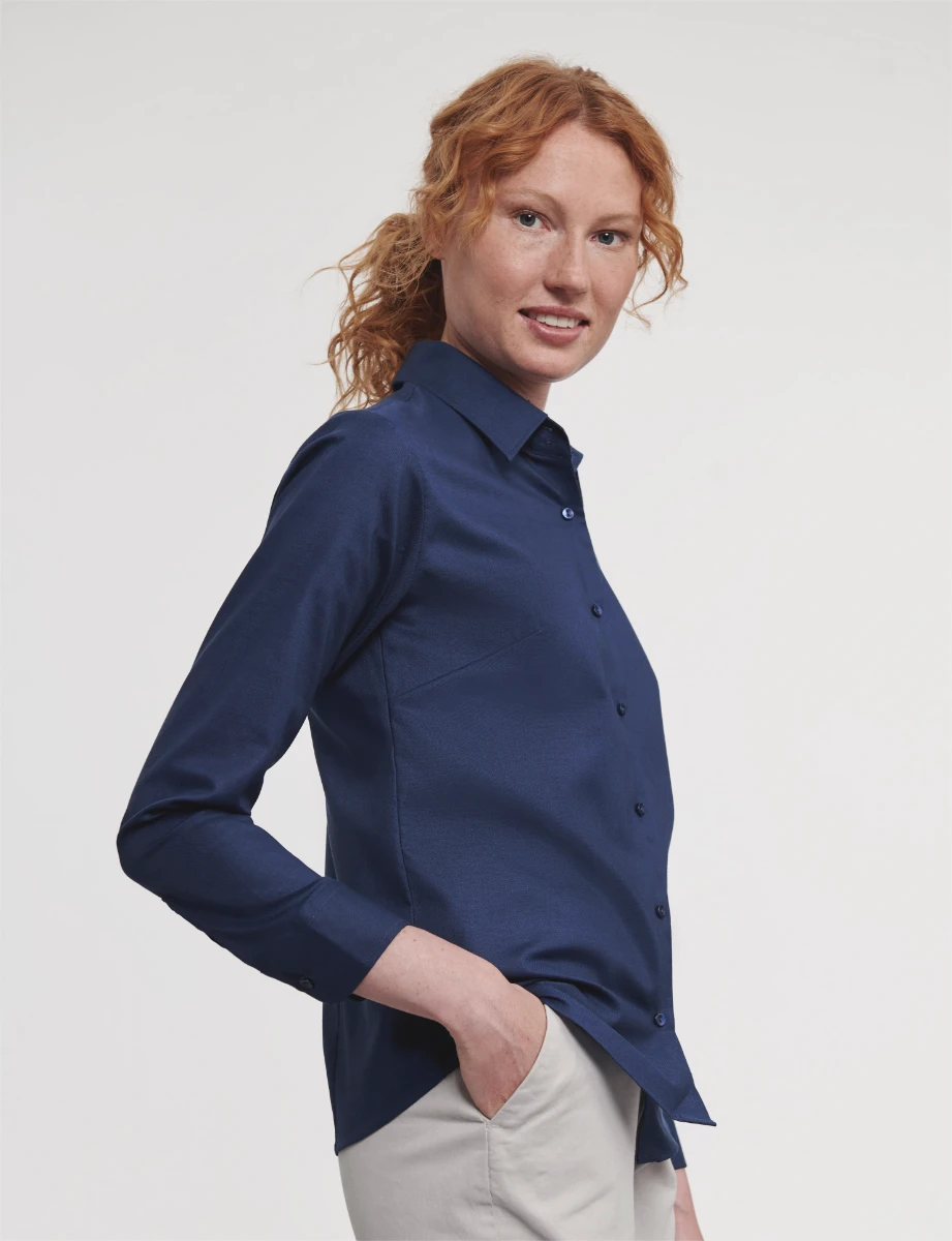Russell Ladies Long Sleeve Tailored Oxford Blouse