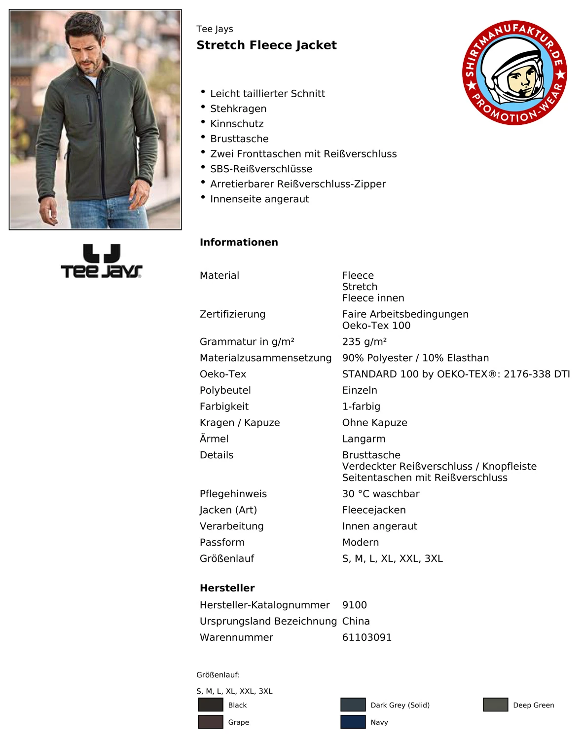 Tee Jays Stretch Fleece Jacket