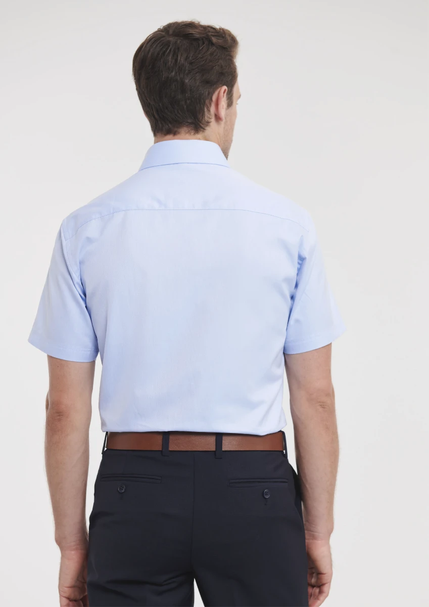 Russell Mens Short Sleeve Tailored Herringbone Shirt