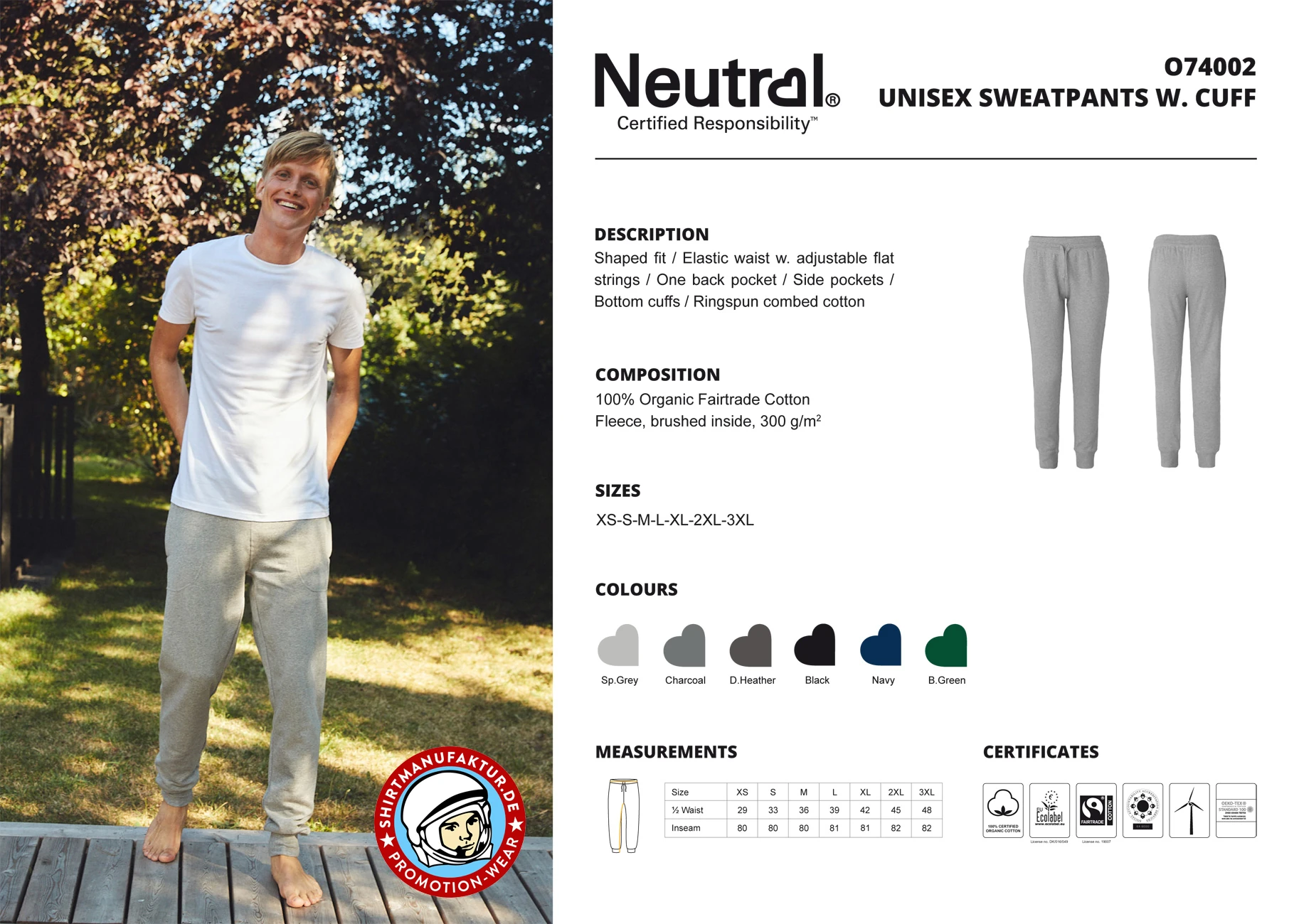 Neutral Sweatpants With Cuff And Zip Pocket