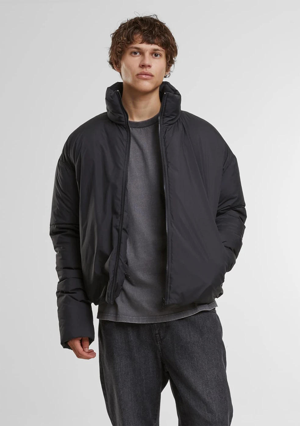 Build Your Brand Oversized Puffer Jacket