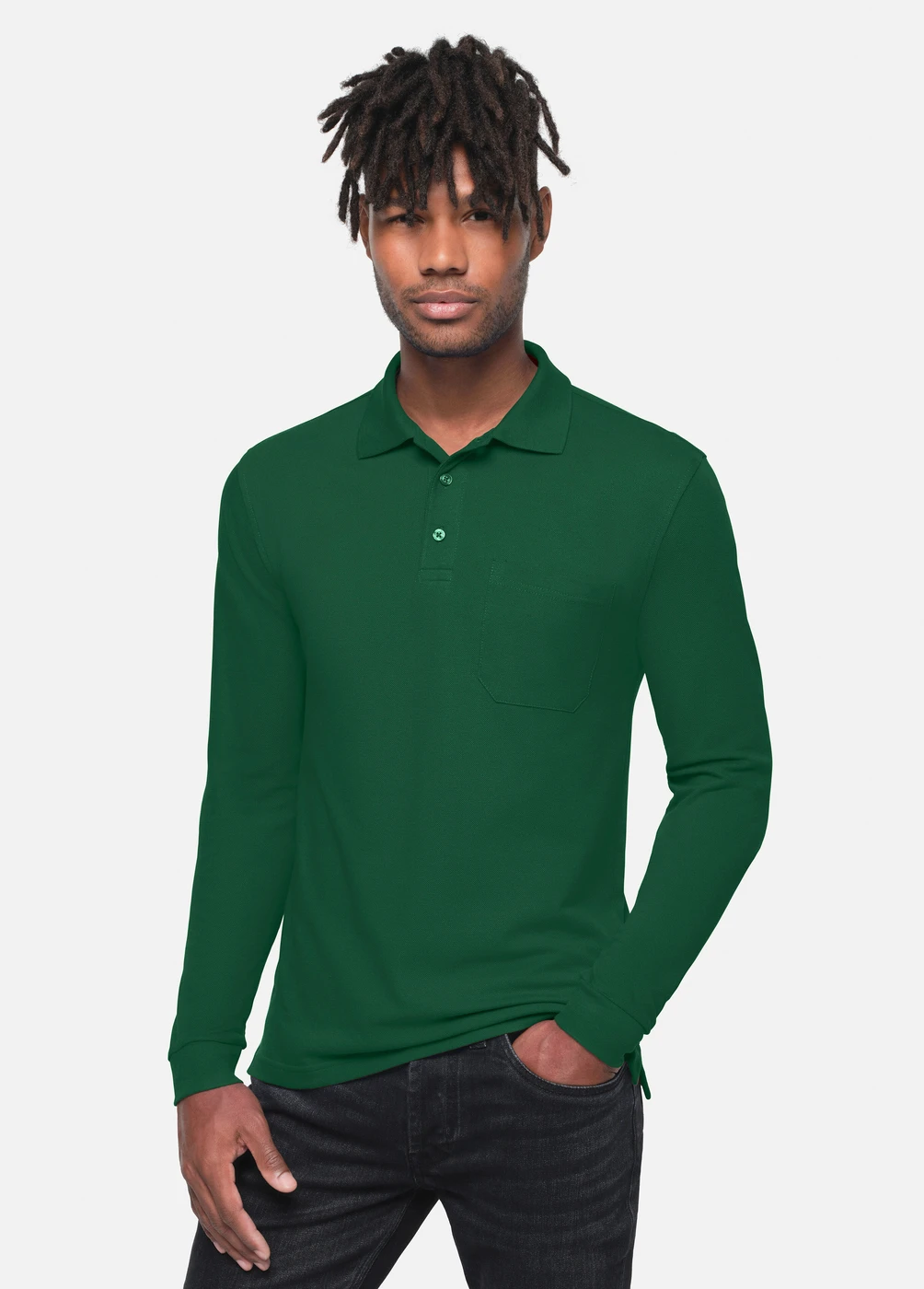 Hakro Pocket-Longsleeve-Polo Mikralinar Eco