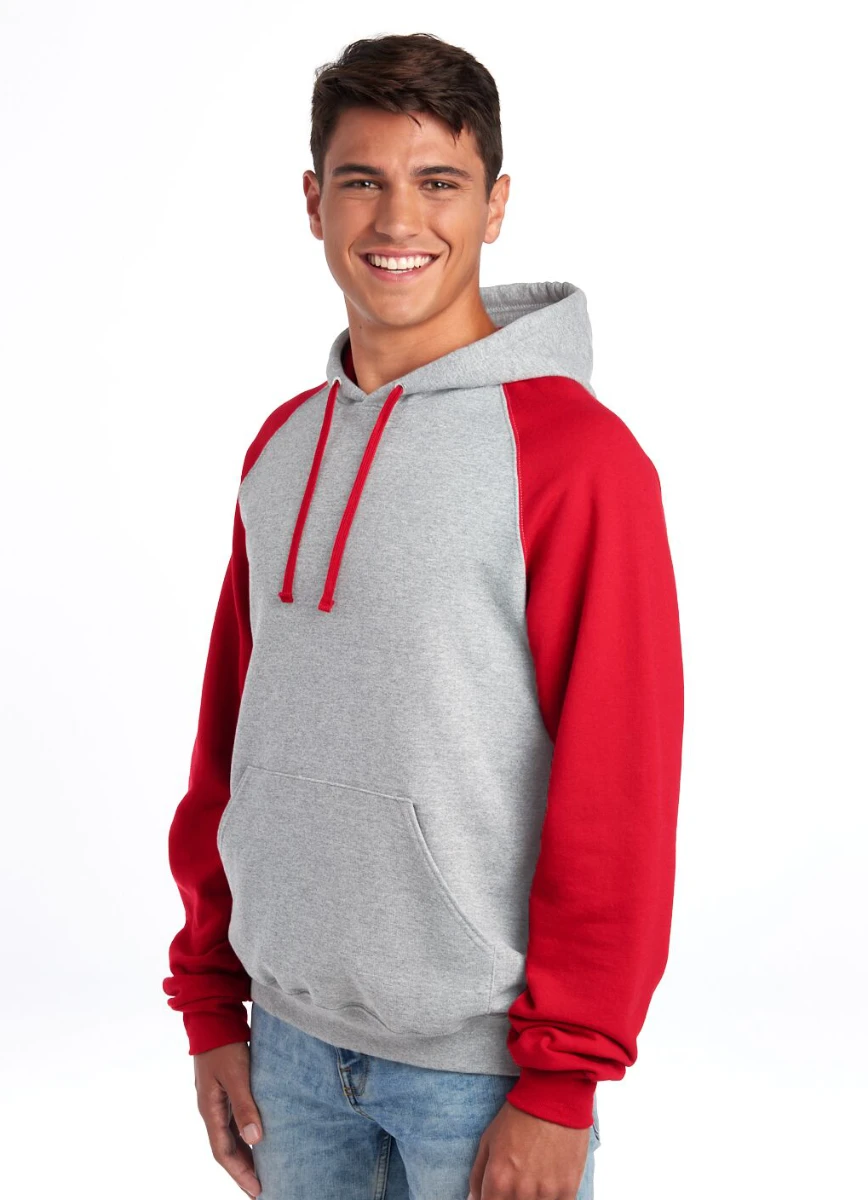 Jerzees Nublend Colour-Block Raglan Hooded Sweatshirt