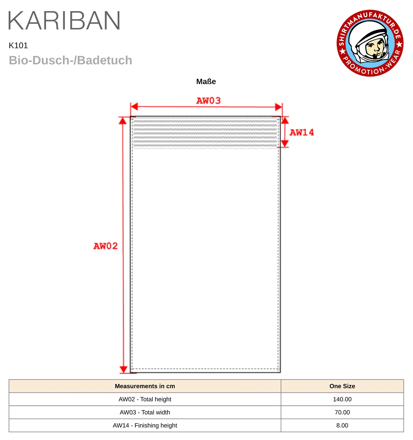 Kariban Bio-Dusch-/Badetuch