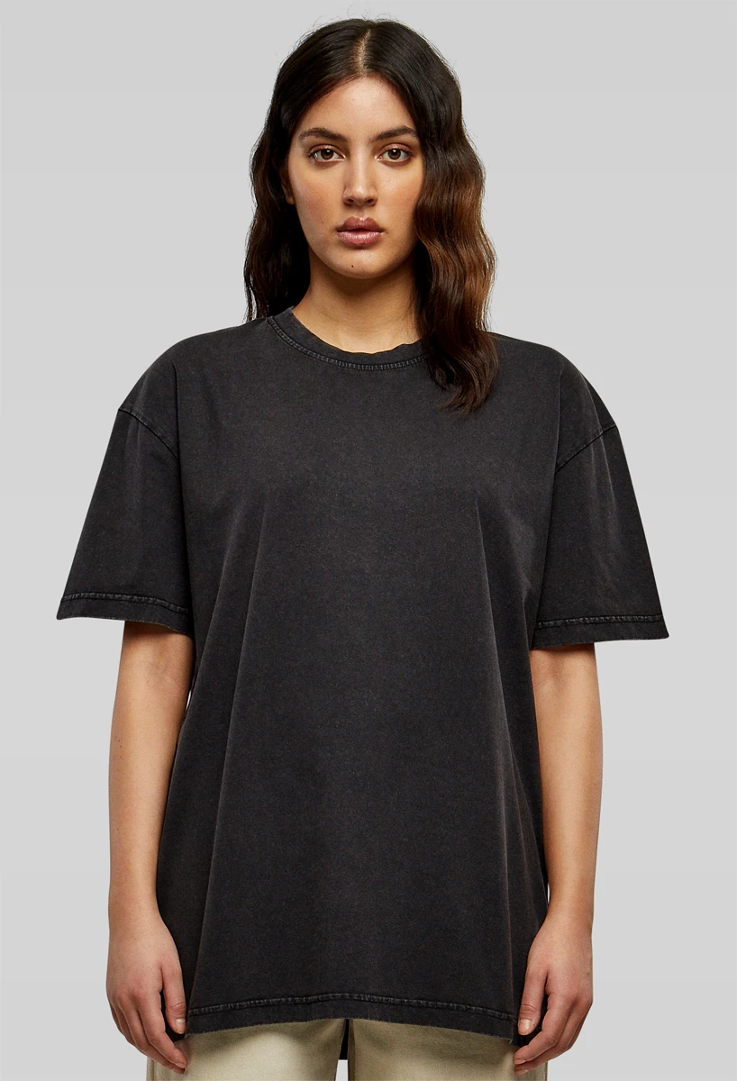 Build Your Brand Ladies Oversized Acid Wash Tee