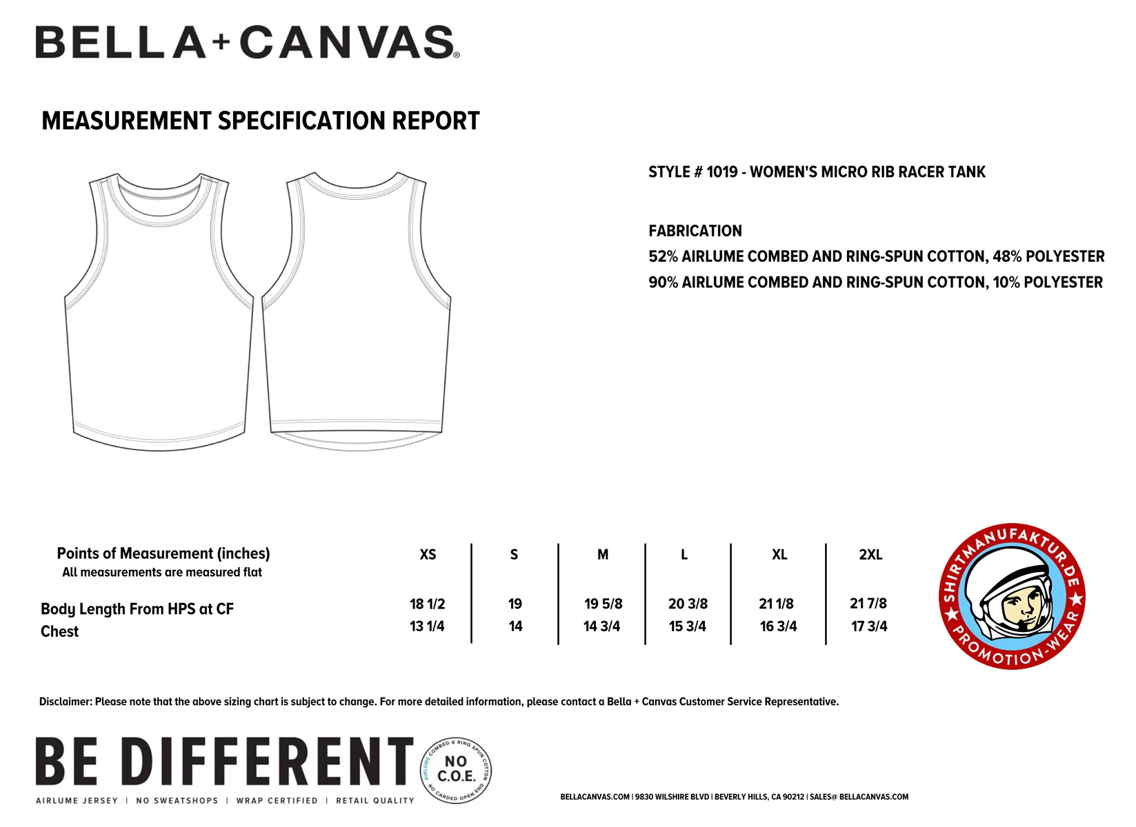 Bella Womens Micro Rib Racer Tank