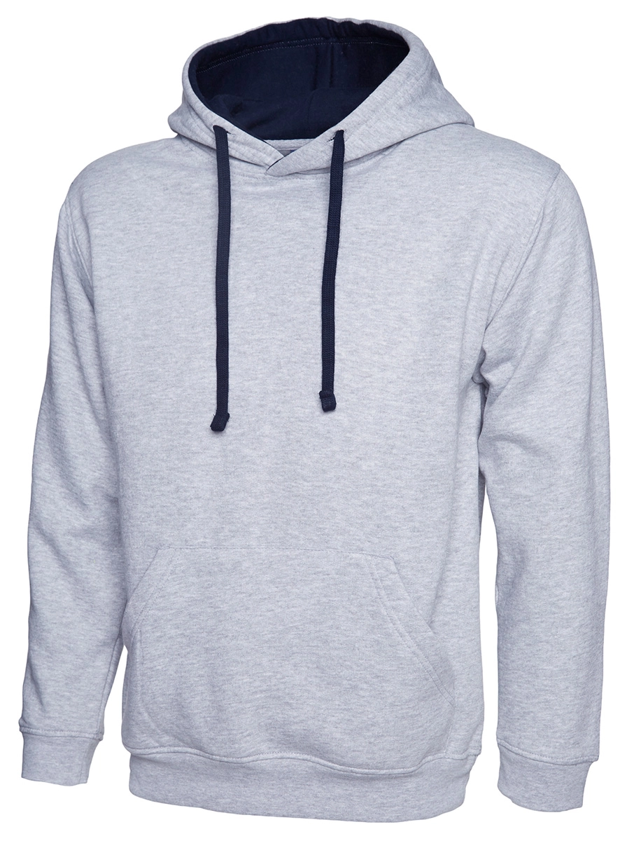 Uneek Contrast Hooded Sweatshirt