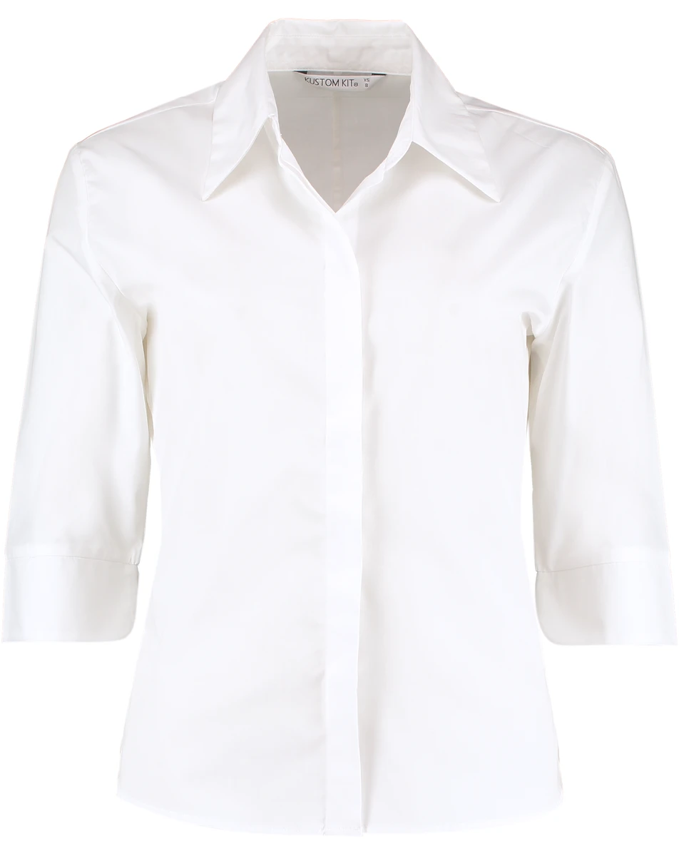 Kustom Kit Womens Continental Blouse 3/4 Sleeve