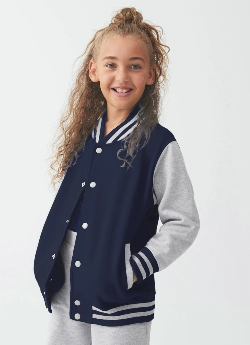 Just Hoods Kids Varsity Jacket