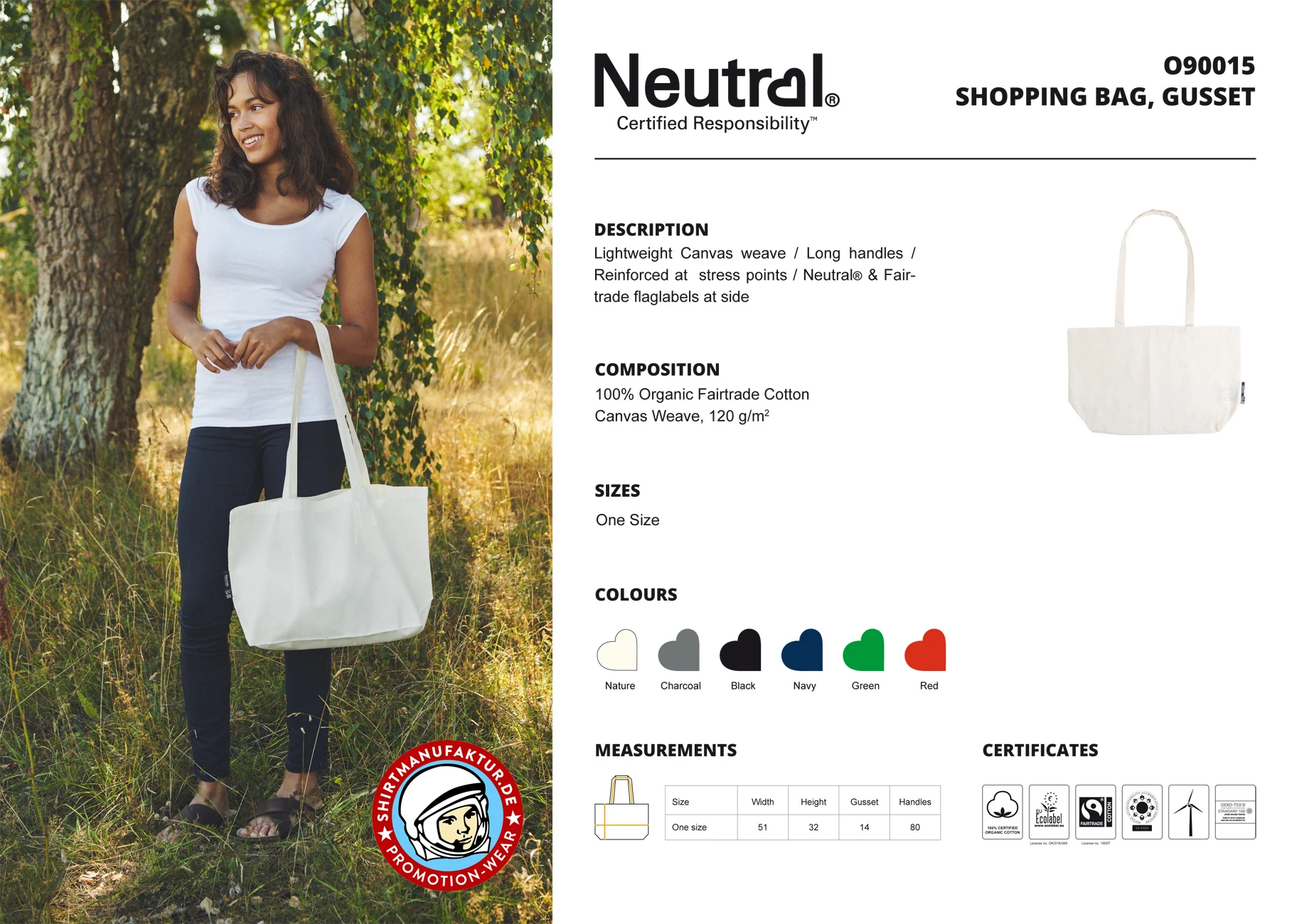 Neutral Shopping Bag With Gusset