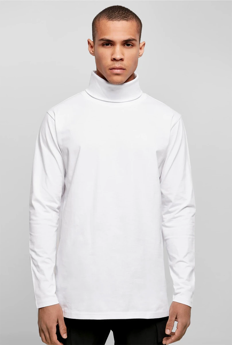 Build Your Brand, Turtleneck Longsleeve BY178, white