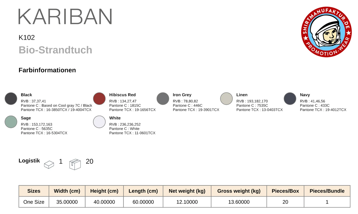 Kariban Bio-Strandtuch