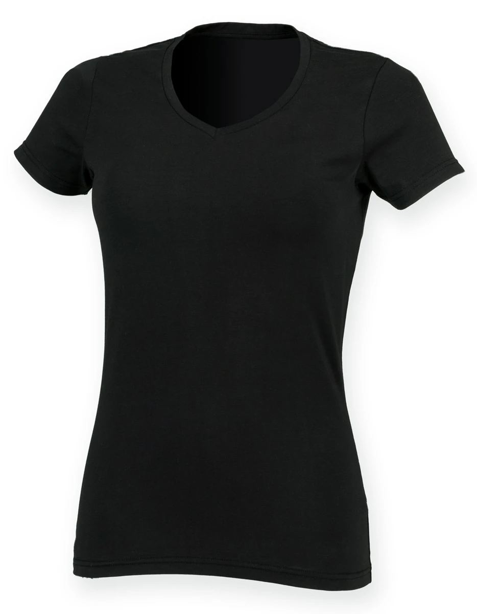 SkinniFit Womens Feel Good Stretch V-Neck T