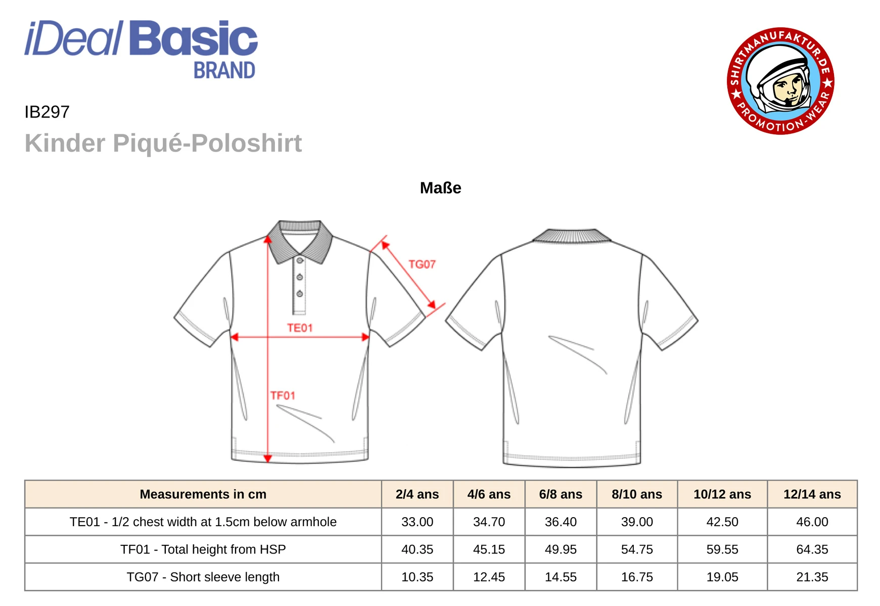 Ideal Basic Kids Piqué 180 Polo