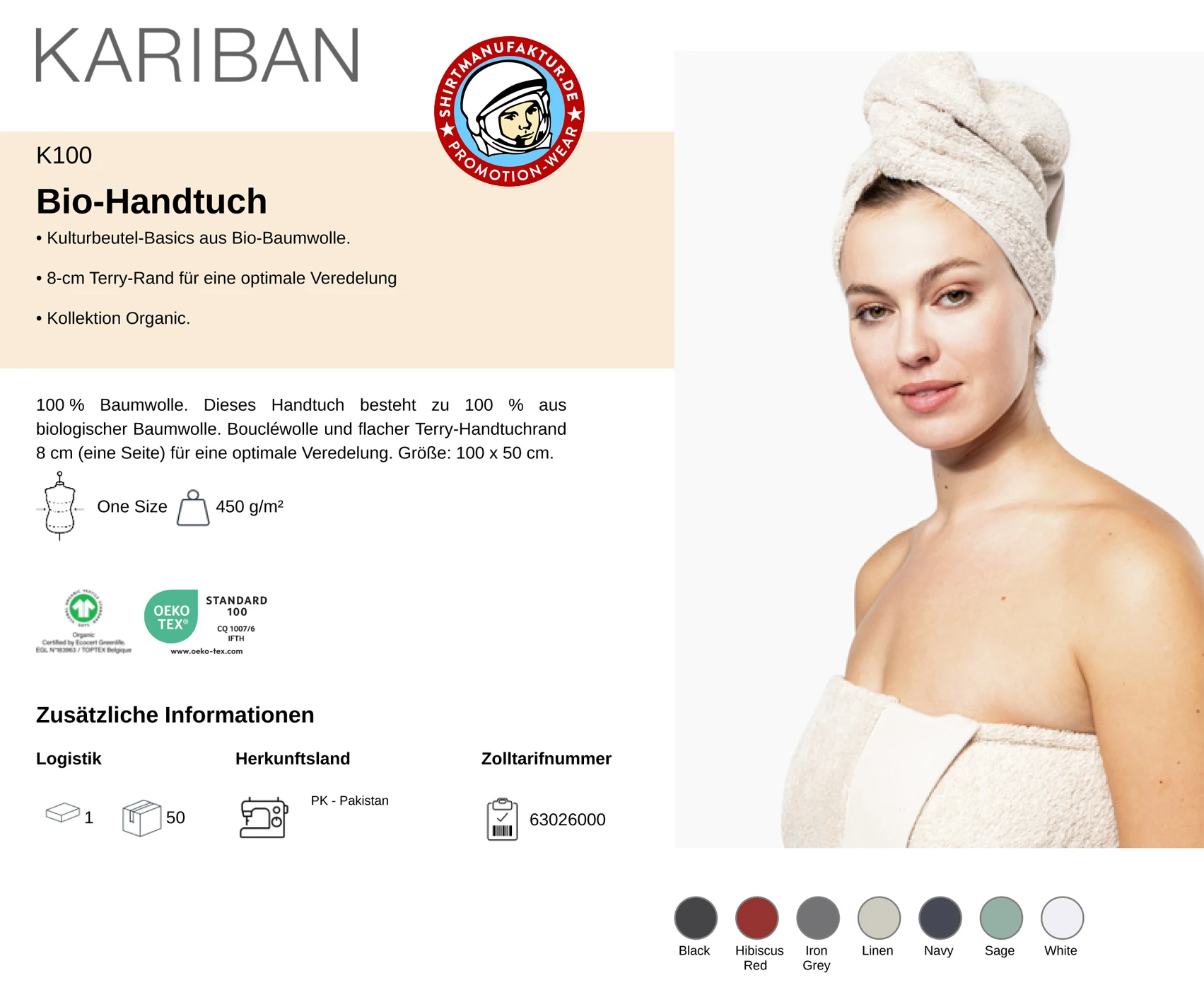 Kariban Bio-Handtuch