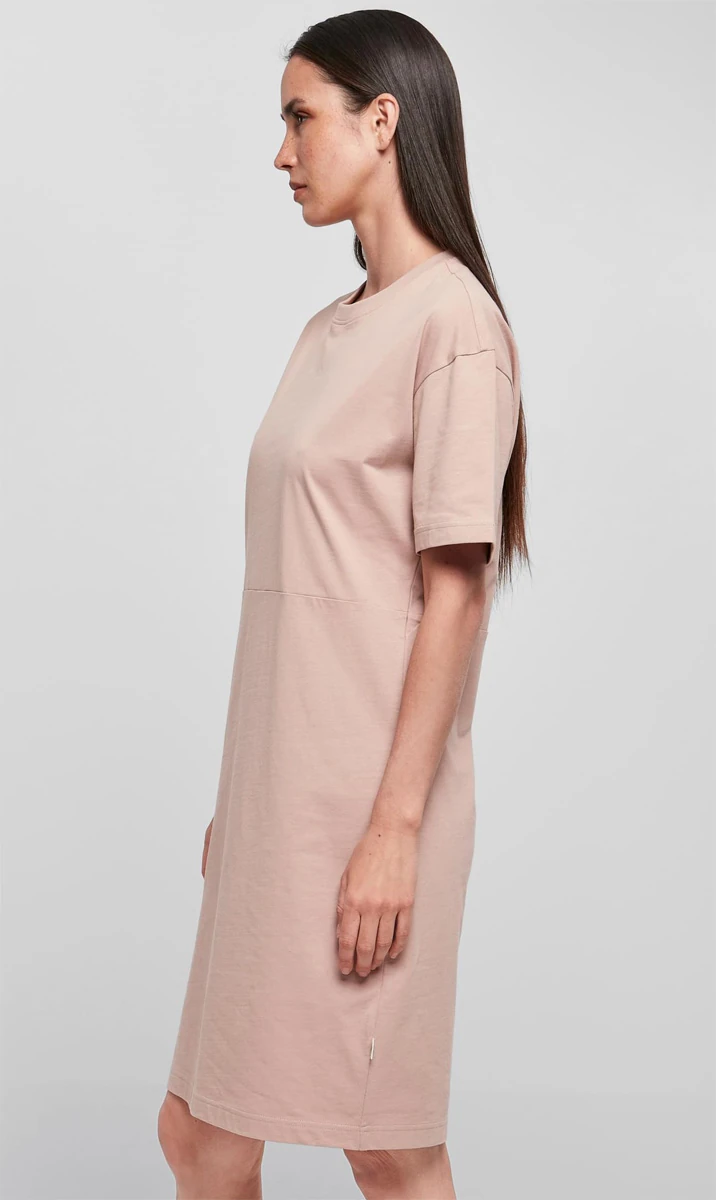 Build Your Brand Ladies Organic Oversized Slit Tee Dress