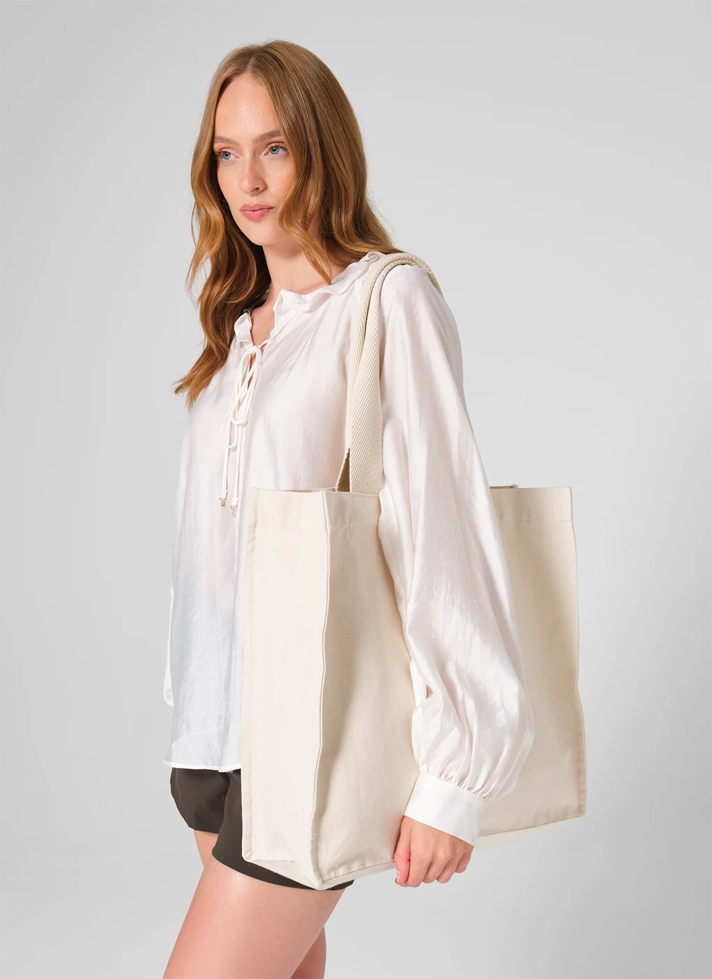 Westford Mill Chevron Handle Shopper