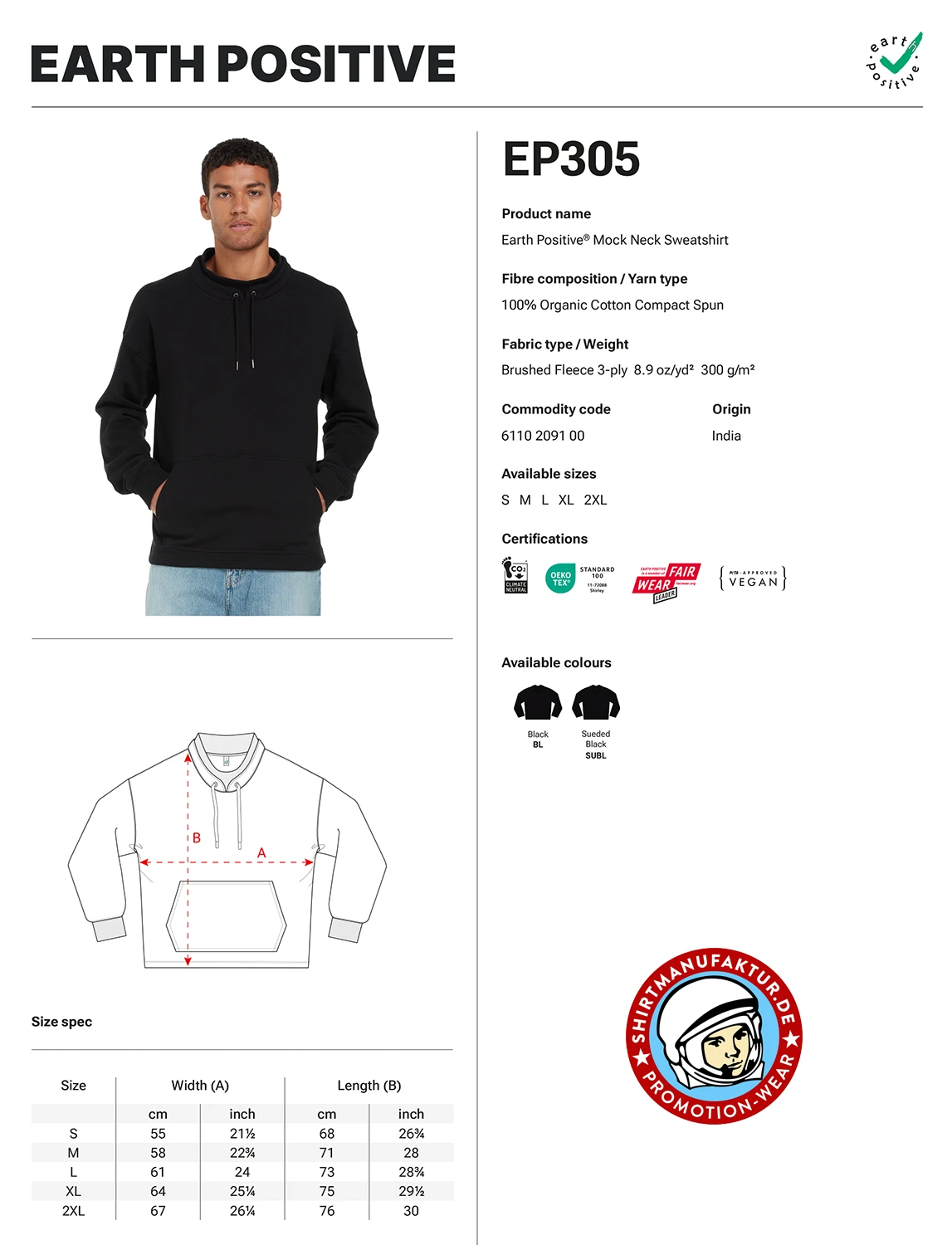 Earth Positive Mock Neck Sweatshirt
