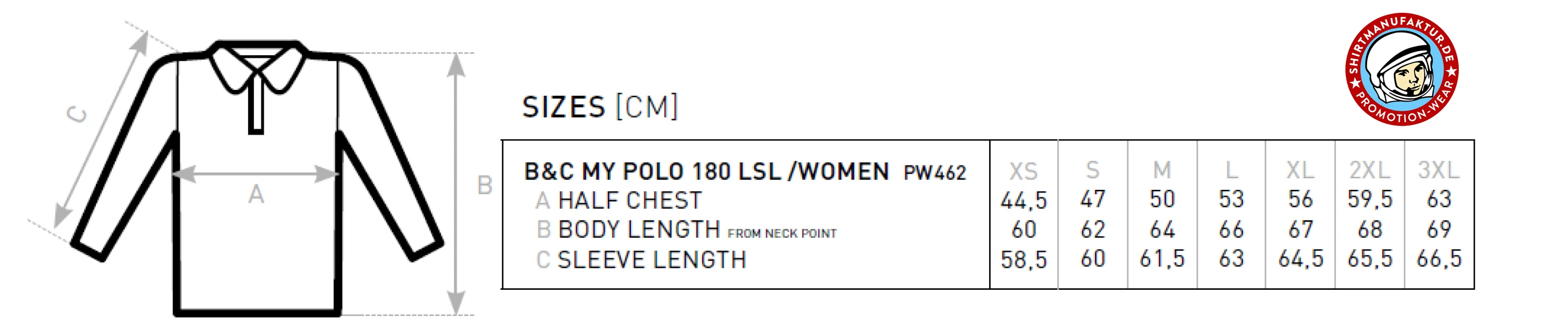 B&C Women My Polo 180 Longsleeve