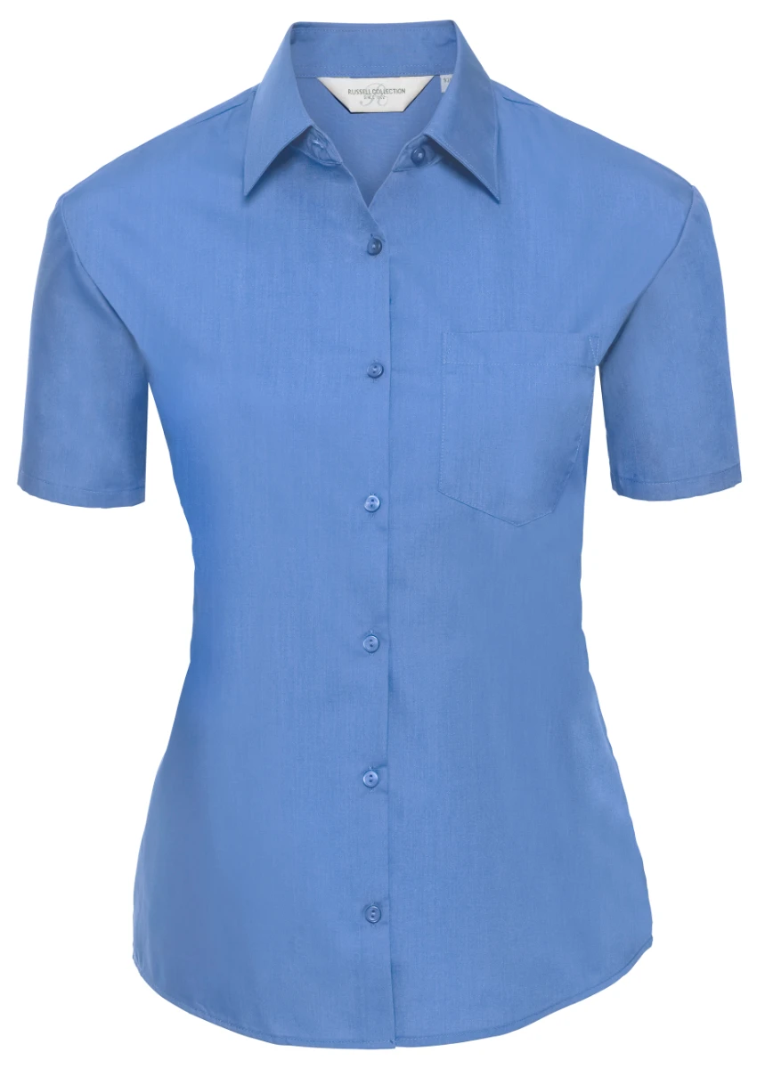 Russell Ladies Short Sleeve Poly-Cotton Poplin Blouse