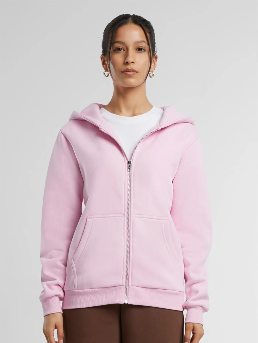 Build Your Brand Ladies Fluffy Zip Hoody
