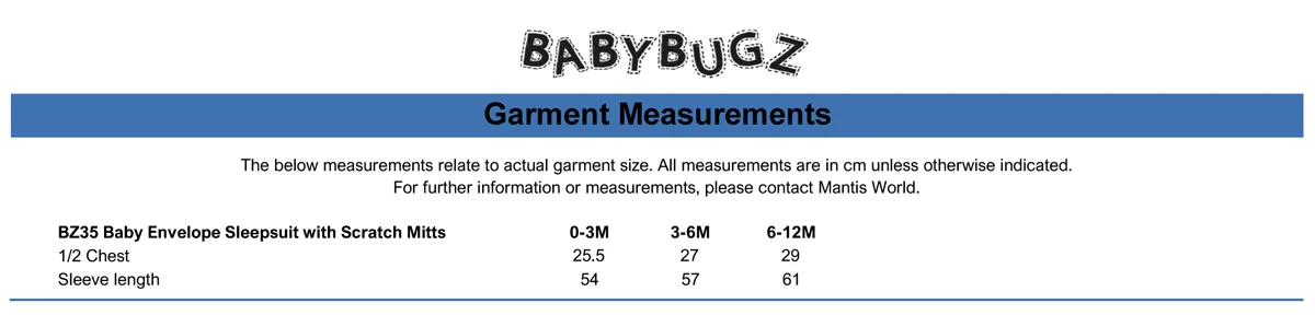 Babybugz Baby Sleepsuit with Scratch Mitts