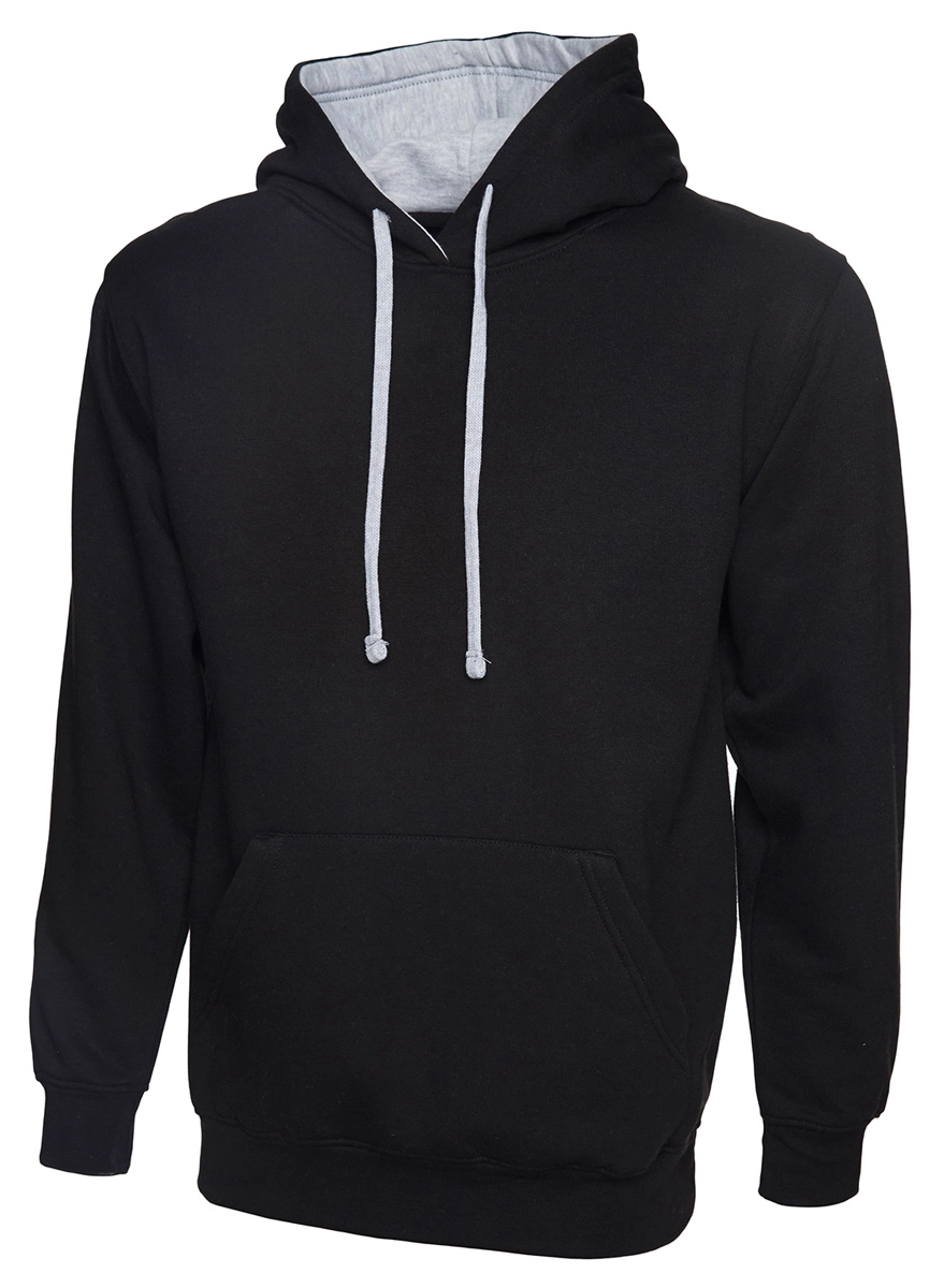 Uneek Contrast Hooded Sweatshirt