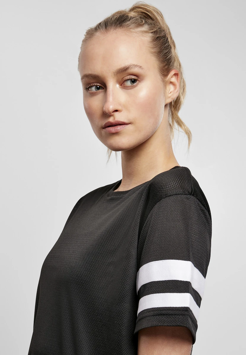 Build Your Brand Ladies Mesh Stripe Tee
