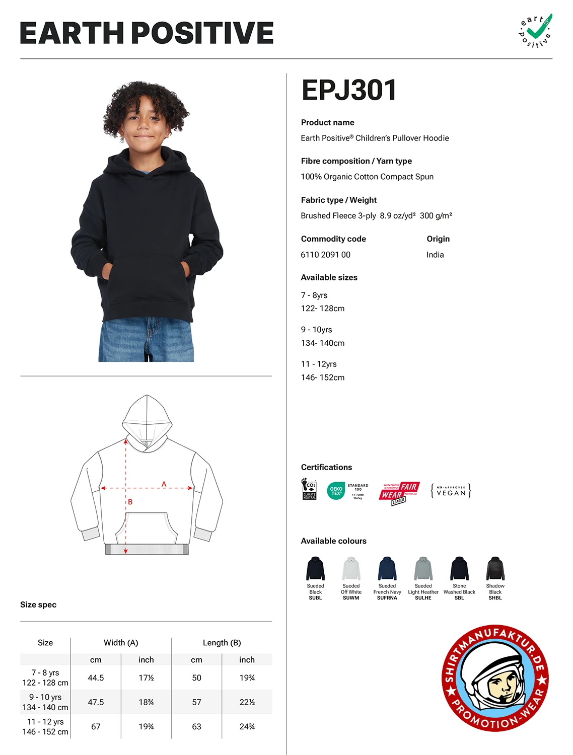 Earth Positive Childrens Hoodie