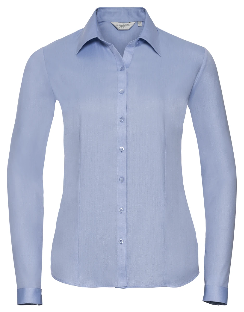 Russell Ladies Longsleeve Herringbone Blouse