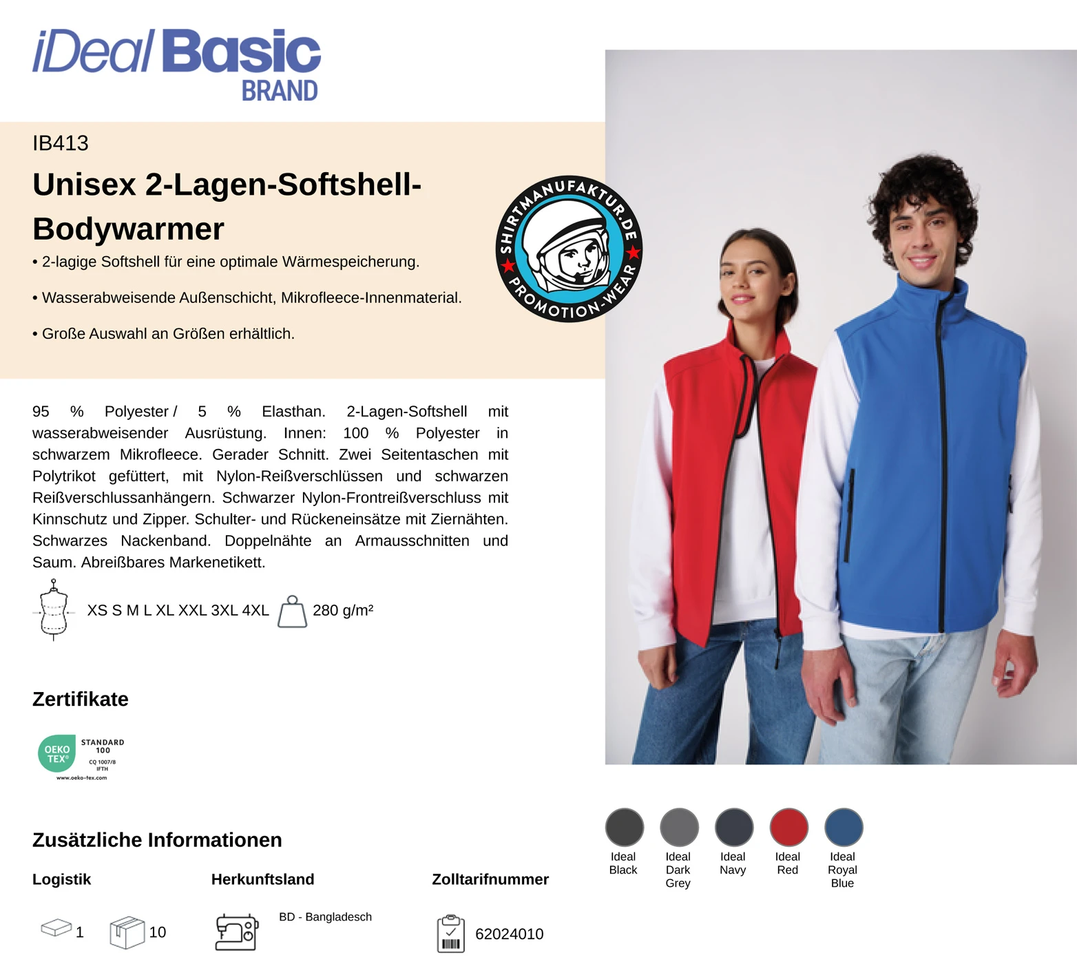 Ideal Basic Unisex Softshell-Bodywarmer