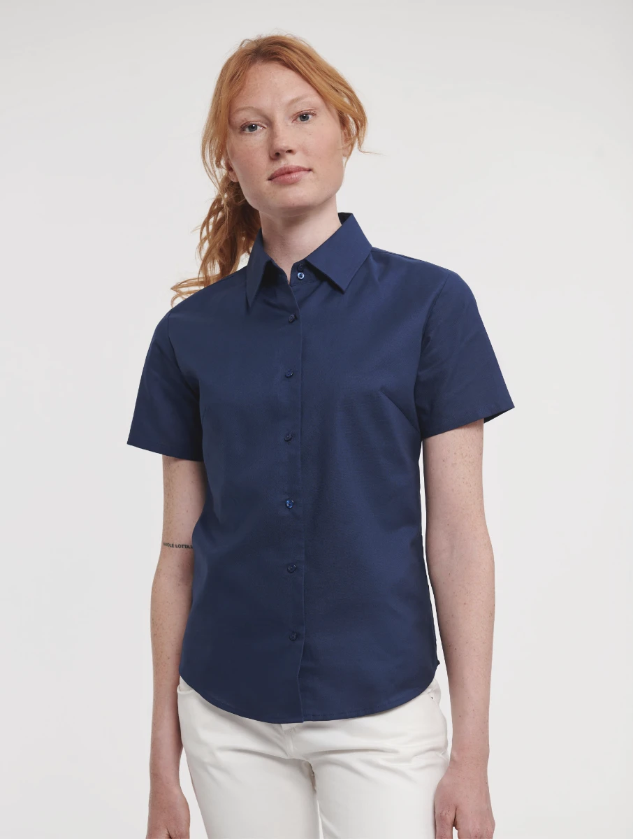 Russell Ladies Short Sleeve Oxford Blouse