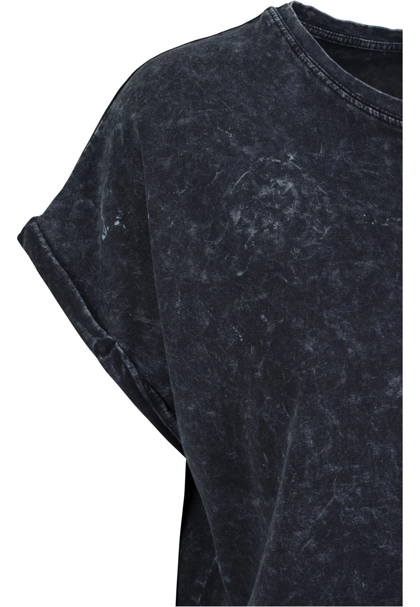 Build Your Brand Ladies Acid Washed Extended Shoulder Tee