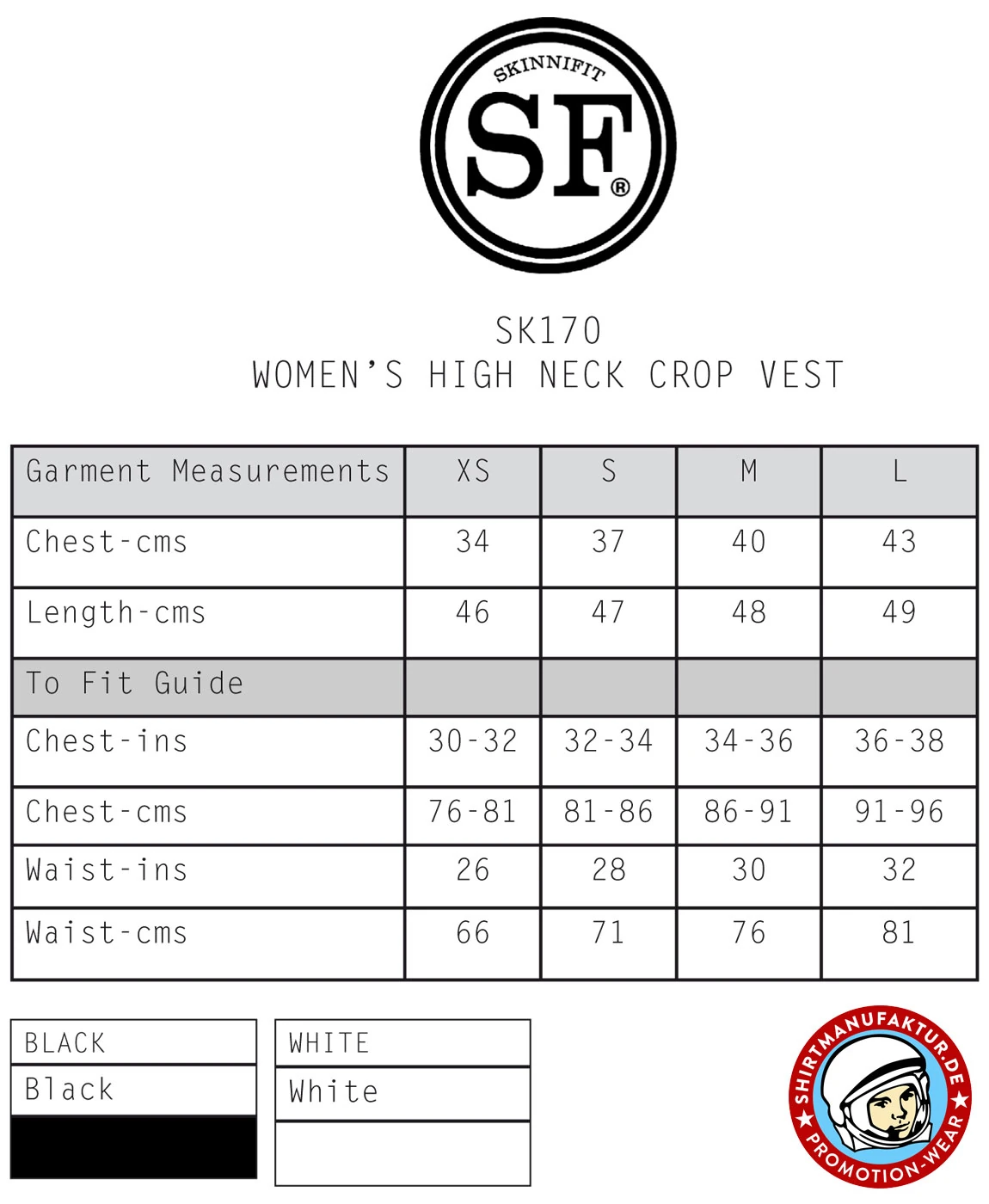 SkinniFit Womens High Neck Crop Vest