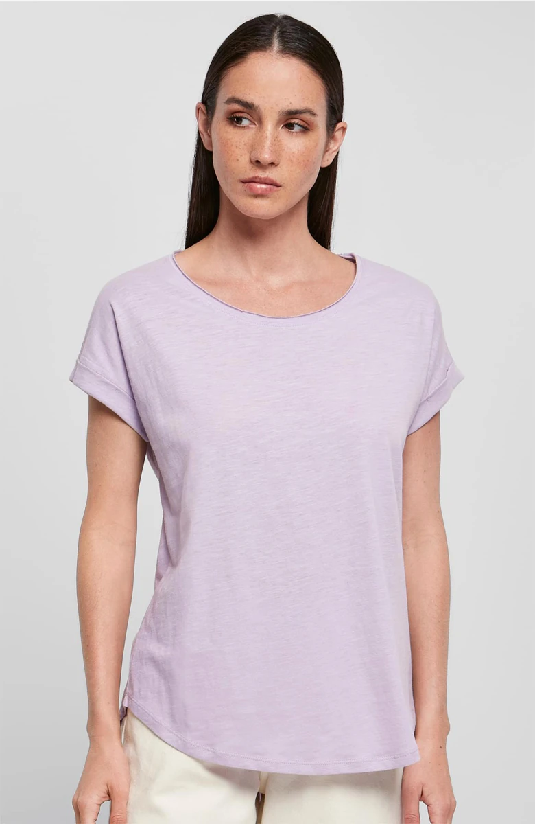 Build Your Brand Ladies Long Slub Tee