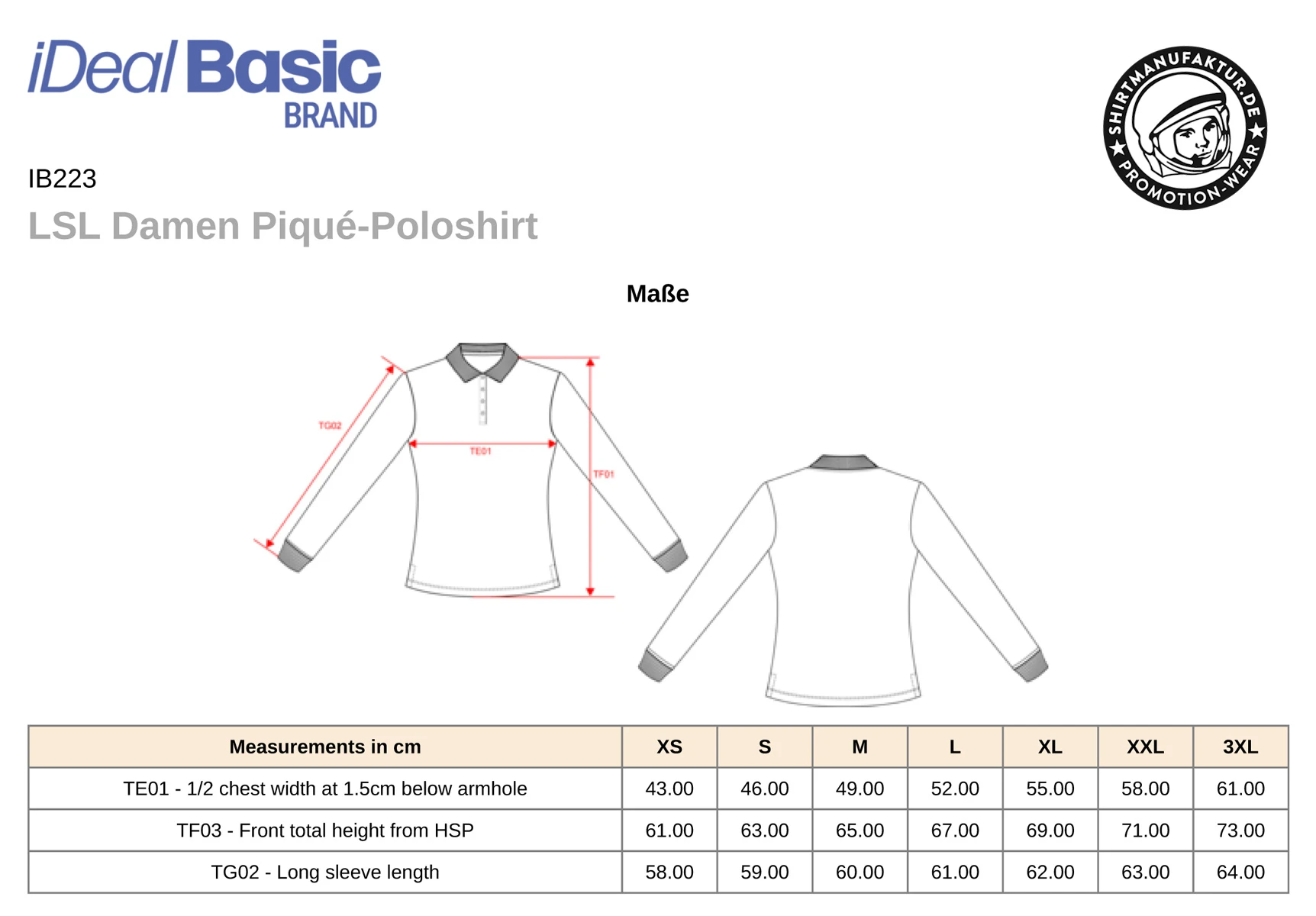 Ideal Basic Ladies Longsleeve Piqué 200 Polo