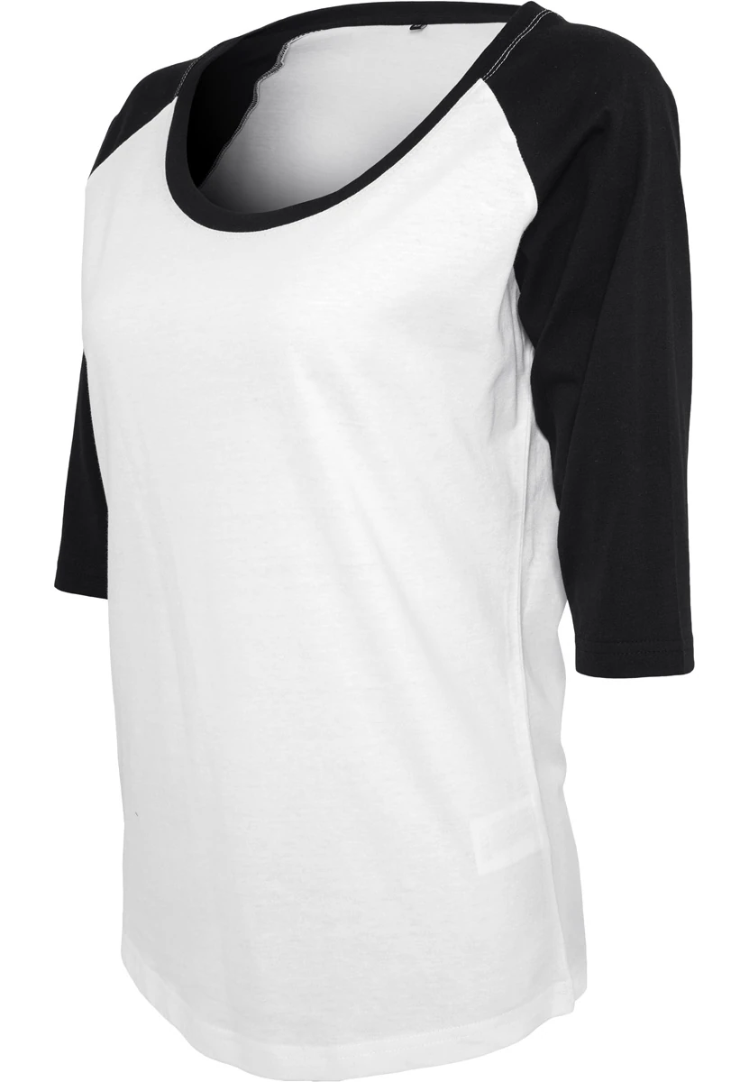 Build Your Brand Ladies 3/4 Contrast Raglan Tee